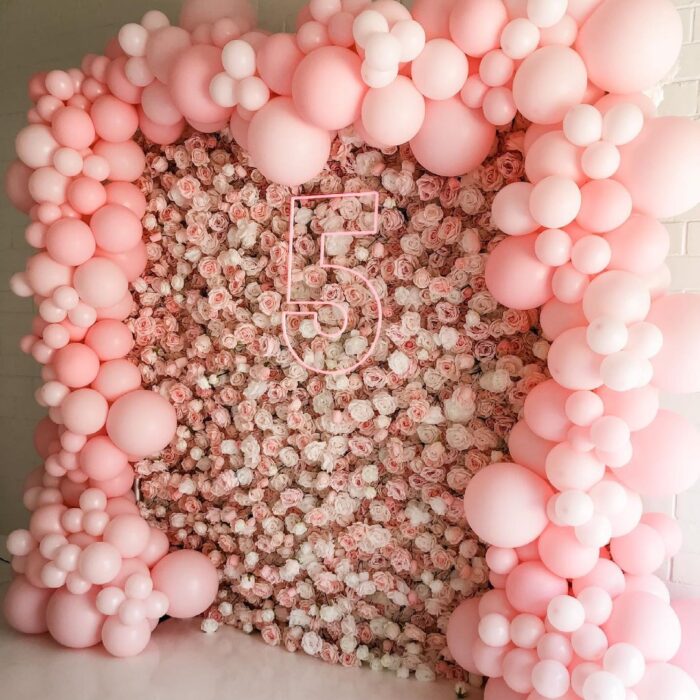 Pink Floral Wall 8' x 8' – Multi-Color Fabric-Backed Artificial Flower Backdrop for Weddings & Events