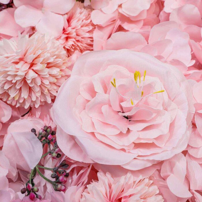3D Lush Floral Wall with Elegant Pink Tones for Weddings and Showers