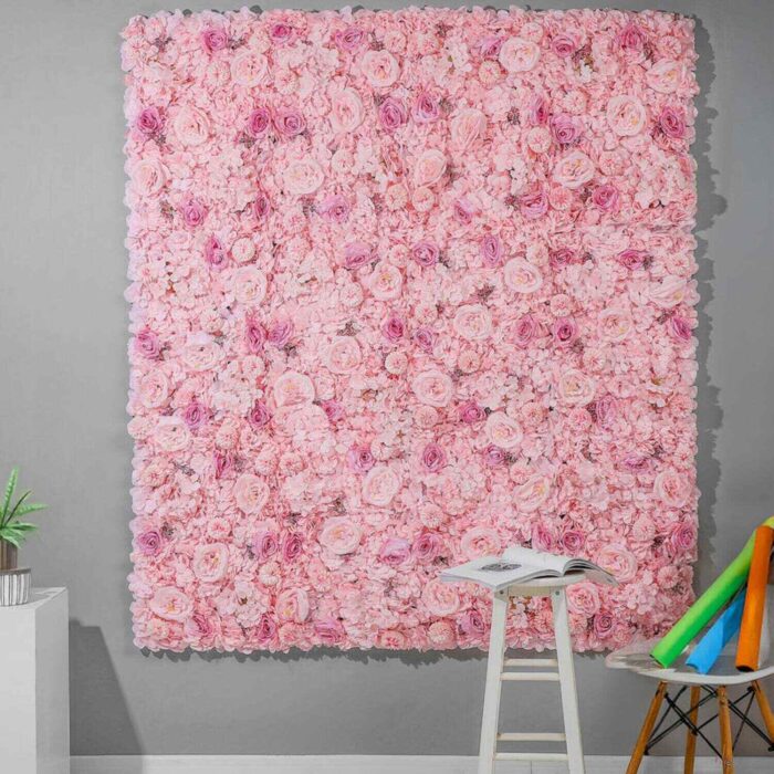 3D Lush Floral Wall with Elegant Pink Tones for Weddings and Showers
