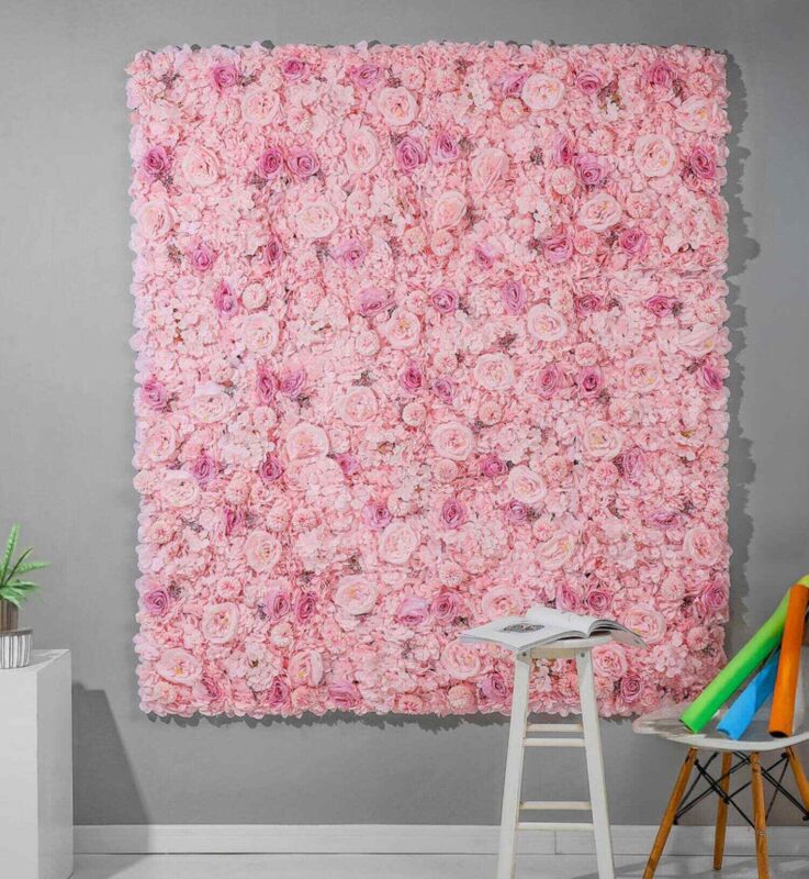 3D Lush Floral Wall with Elegant Pink Tones for Weddings and Showers