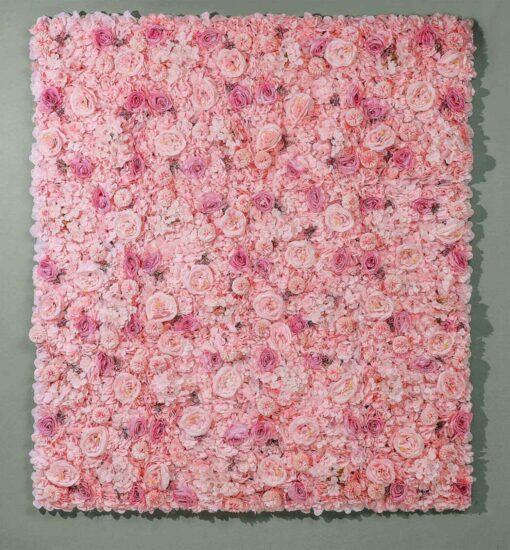 3D Lush Floral Wall with Elegant Pink Tones for Weddings and Showers