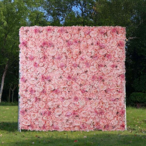3D Lush Floral Wall with Elegant Pink Tones for Weddings and Showers