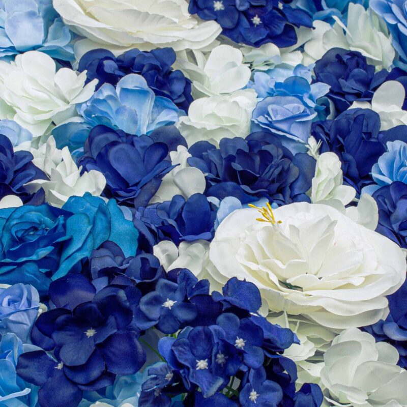 3D Royal Blue Floral Wall for Luxury Venue and Banquet Party Decorations