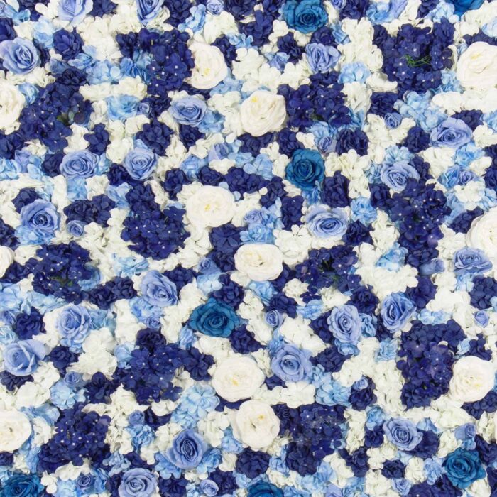 3D Royal Blue Floral Wall for Luxury Venue and Banquet Party Decorations