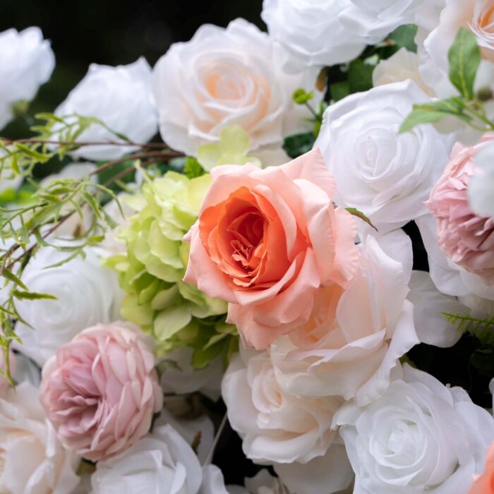 4D Peach Floral Backdrop for Bridal Showers and Wedding Events