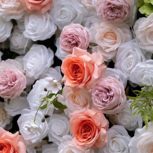 4D Peach Floral Backdrop for Bridal Showers and Wedding Events