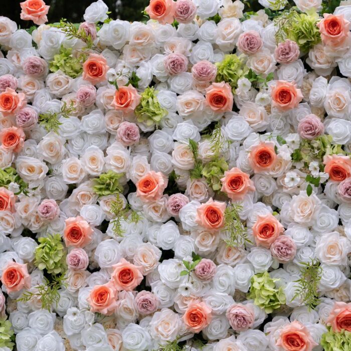 4D Peach Floral Backdrop for Bridal Showers and Wedding Events