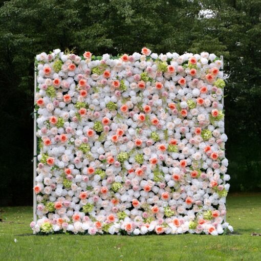 4D Peach Floral Backdrop for Bridal Showers and Wedding Events