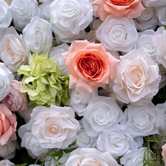 4D Peach Floral Backdrop for Bridal Showers and Wedding Events
