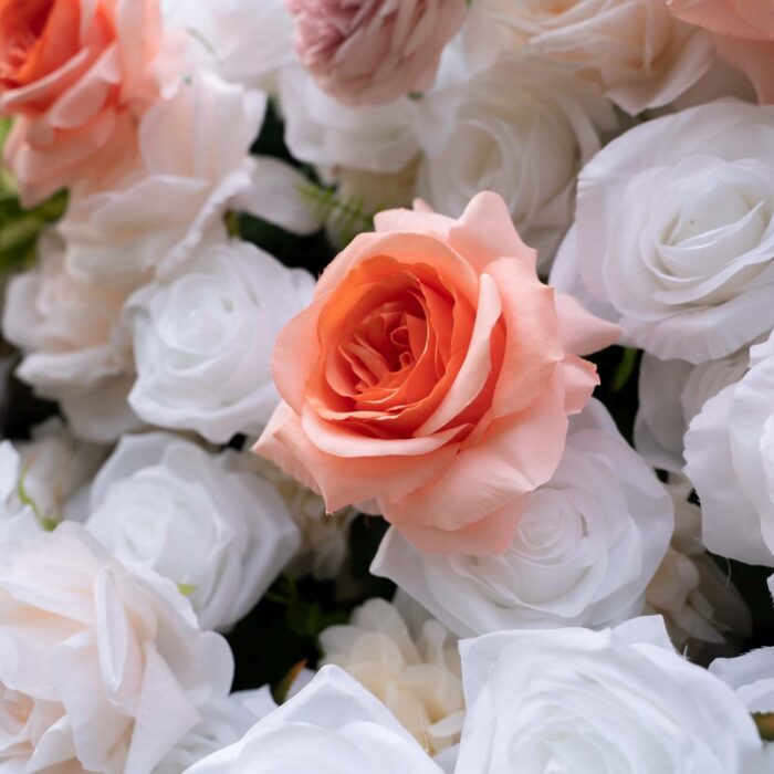 4D Peach Floral Backdrop for Bridal Showers and Wedding Events