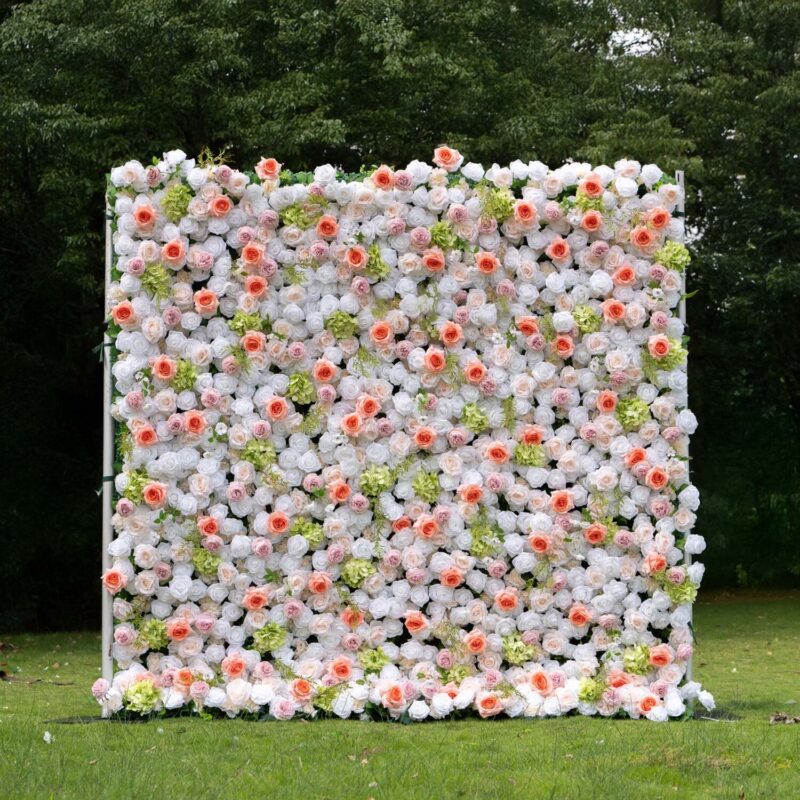 Artificial Flower Wall Backdrop — SKU 4D004