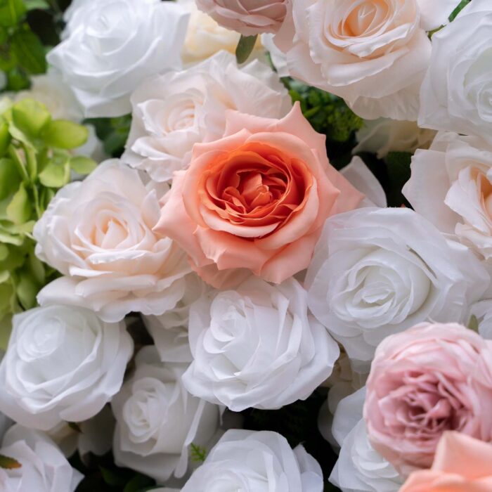 4D Peach Floral Backdrop for Bridal Showers and Wedding Events