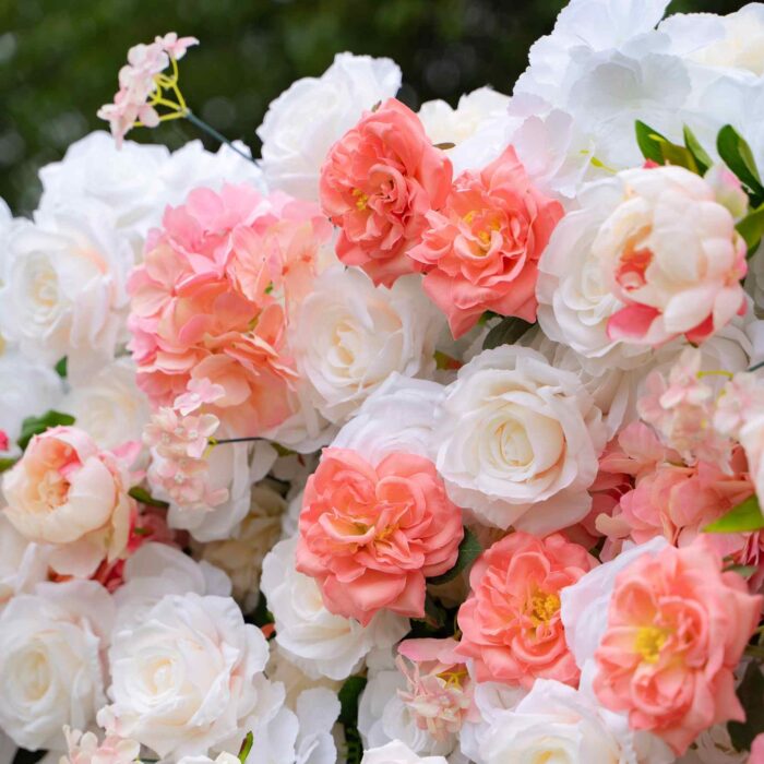 4D Pink and White Rose Flower Wall for Bridal Showers