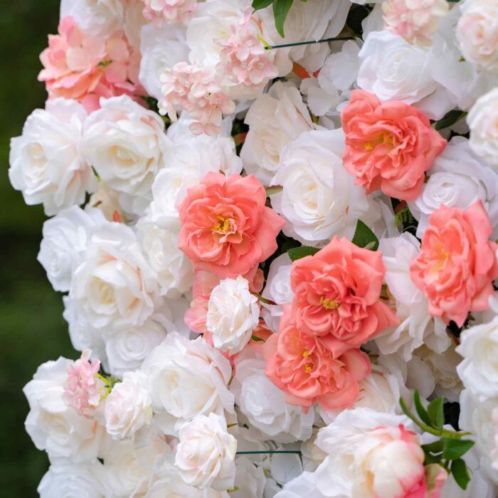 4D Pink and White Rose Flower Wall for Bridal Showers