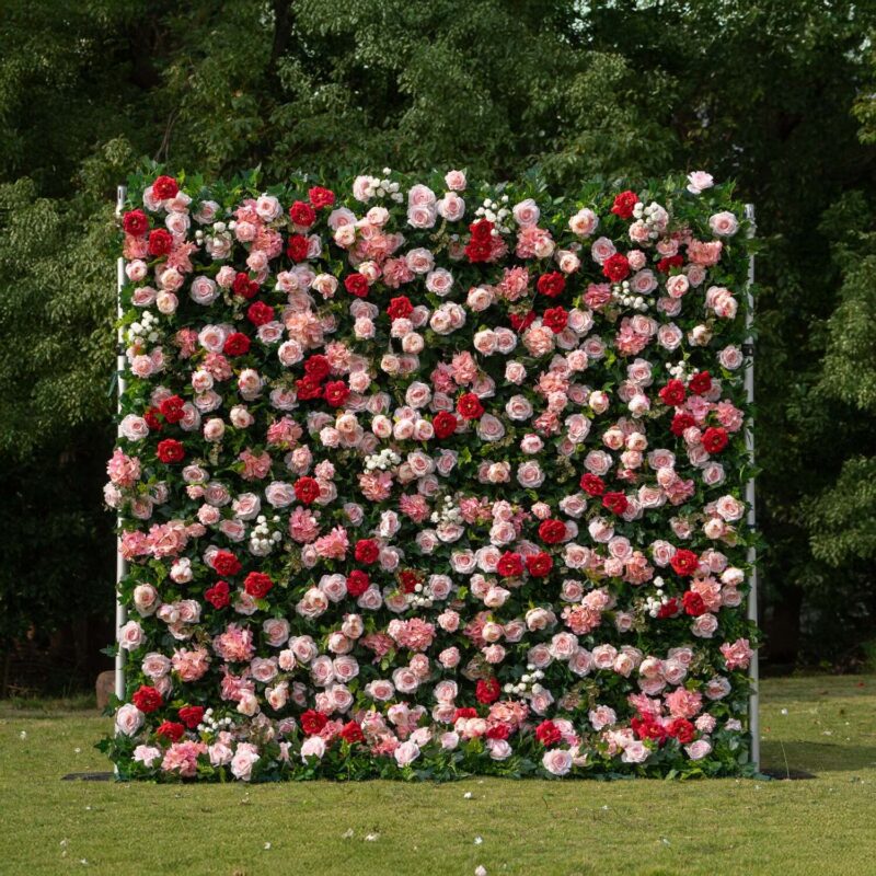 Artificial Flower Wall Backdrop — SKU 4D011