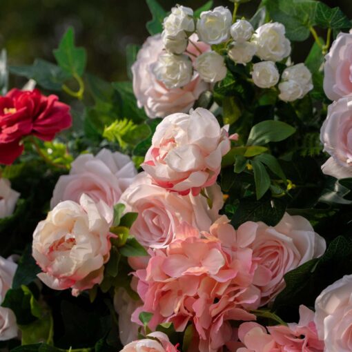 4D Wedding Backdrop with Artificial Red Roses and Flowers