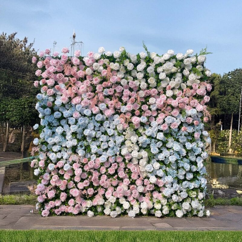 Artificial Flower Wall Backdrop — SKU 5D012