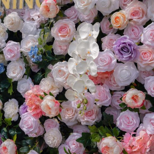 5D Pastel Blue and Pink Wedding Backdrop for Romantic Spring Decor