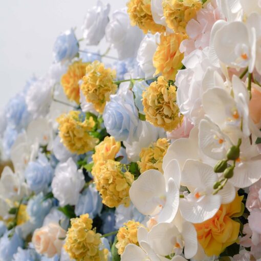 5D Pastel Blue and Pink Wedding Backdrop for Romantic Spring Decor