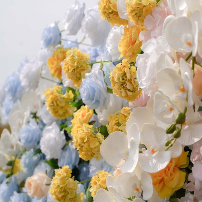5D Pastel Blue and Pink Wedding Backdrop for Romantic Spring Decor