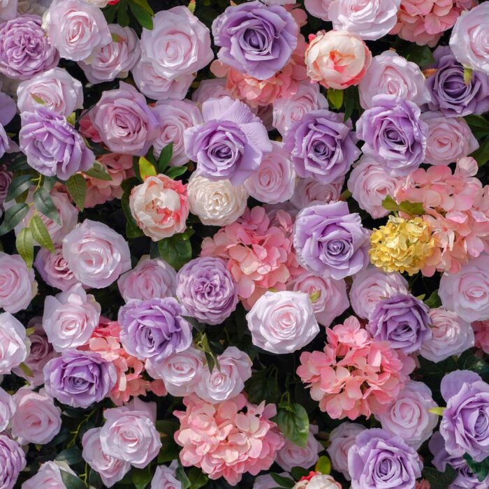 5D Pastel Blue and Pink Wedding Backdrop for Romantic Spring Decor