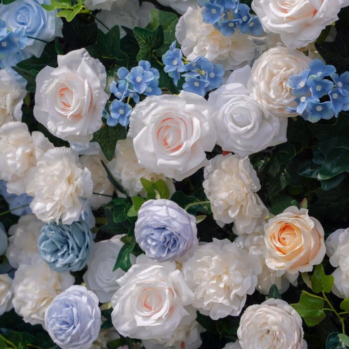 5D Pastel Blue and Pink Wedding Backdrop for Romantic Spring Decor
