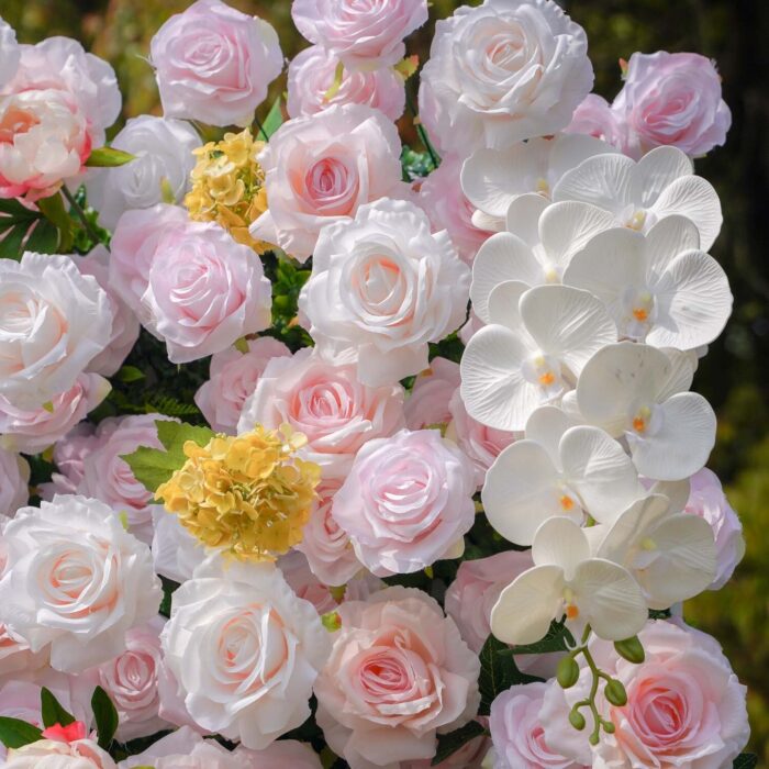 5D Pastel Blue and Pink Wedding Backdrop for Romantic Spring Decor