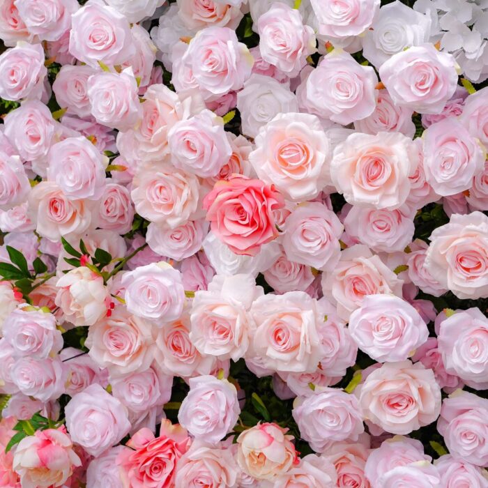 5D Pink Flower Wall for Elegant Wedding Backdrop