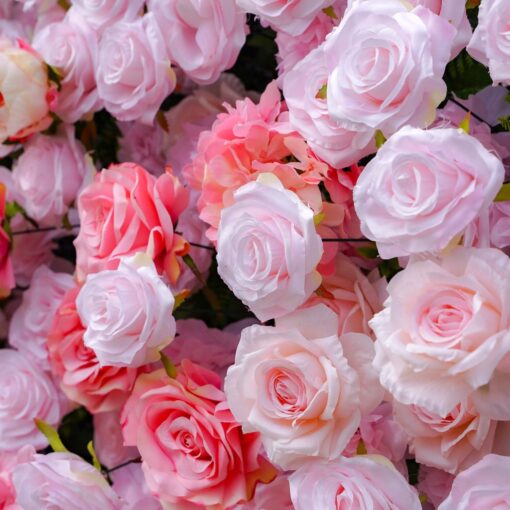 5D Pink Flower Wall for Elegant Wedding Backdrop