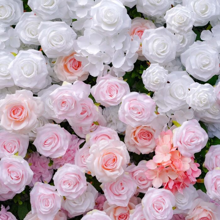 5D Pink Flower Wall for Elegant Wedding Backdrop