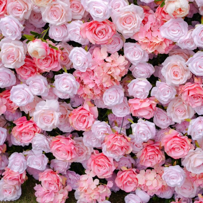 5D Pink Flower Wall for Elegant Wedding Backdrop
