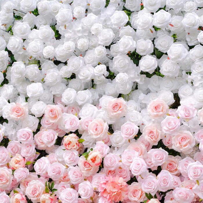 5D Pink Flower Wall for Elegant Wedding Backdrop