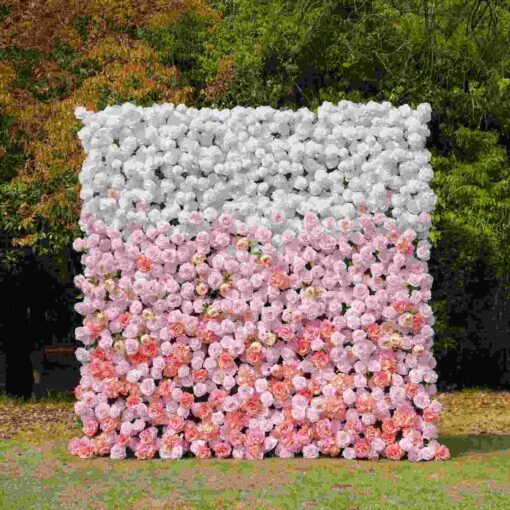 5D Pink Flower Wall for Elegant Wedding Backdrop