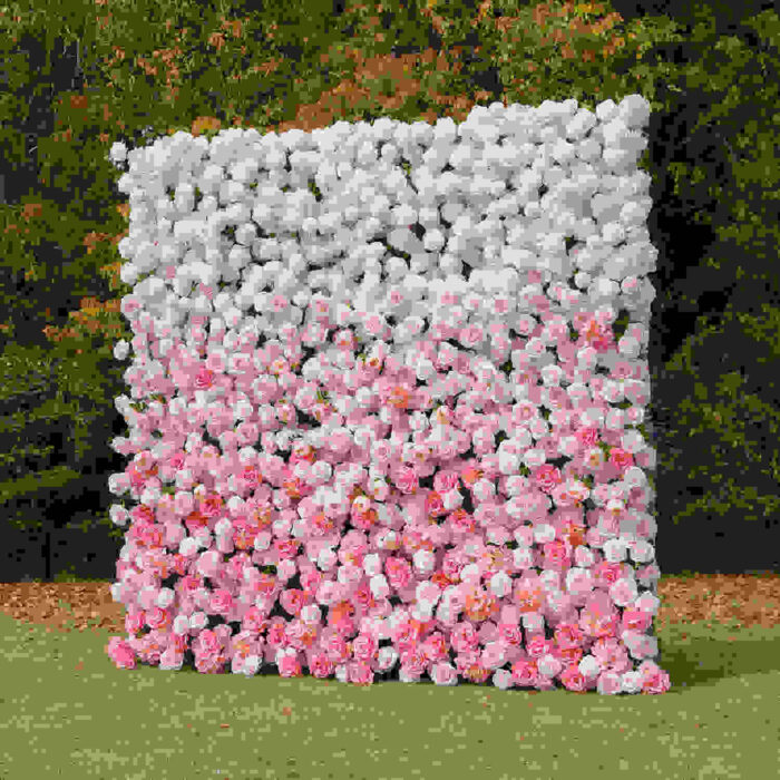 5D Pink Flower Wall for Elegant Wedding Backdrop