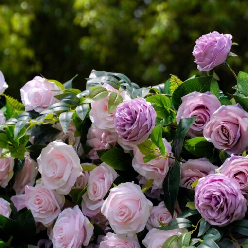 5D Pink and Purple Flower Wall for Elegant Garden Party Decorations