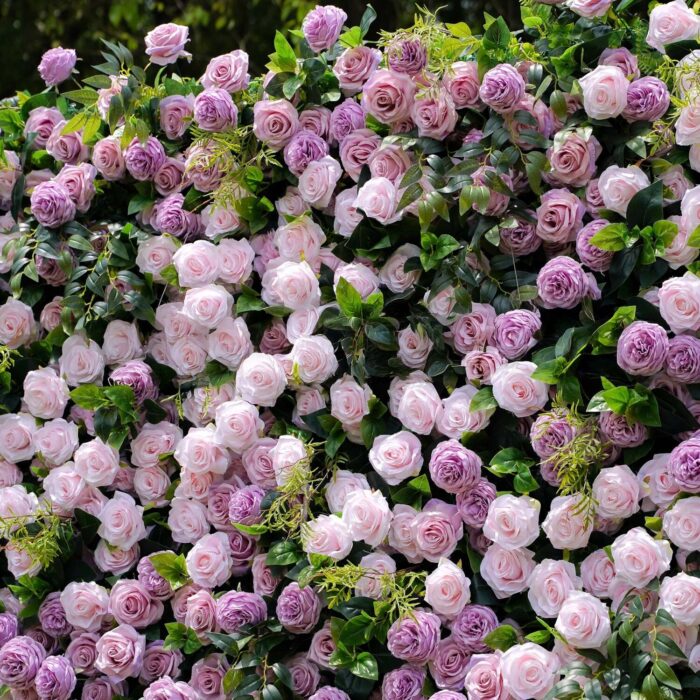 5D Pink and Purple Flower Wall for Elegant Garden Party Decorations