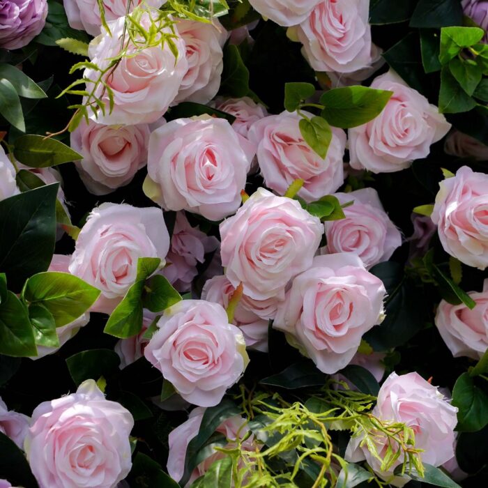5D Pink and Purple Flower Wall for Elegant Garden Party Decorations
