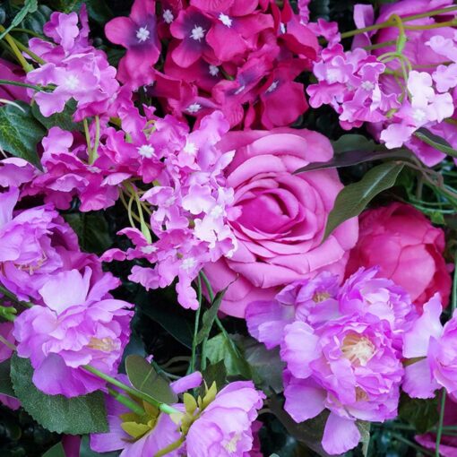 5D Pink and Purple Flower Wall for Elegant Wedding Backdrop and Event Decoration