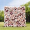 5D Pink and White Flower Wall with Red Roses for Luxury Wedding Backdrops