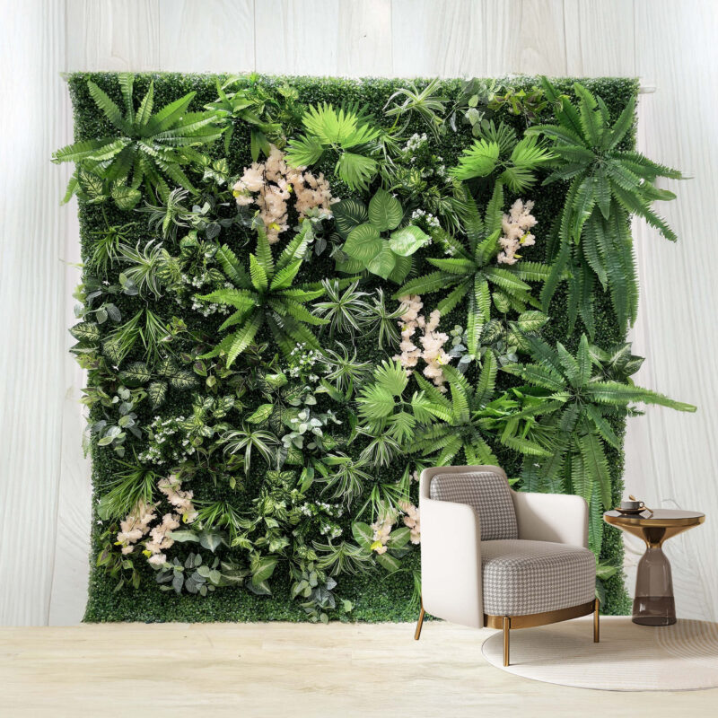 Artificial Flower Wall Backdrop — SKU 5D021
