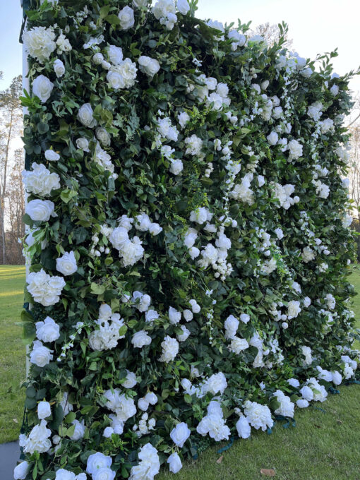 5D White Rose Flower Wall for Elegant Wedding Decor and Romantic Ceremonies