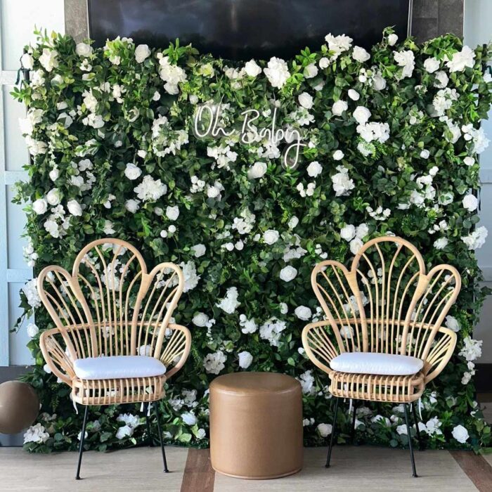 5D White Rose Flower Wall for Elegant Wedding Decor and Romantic Ceremonies