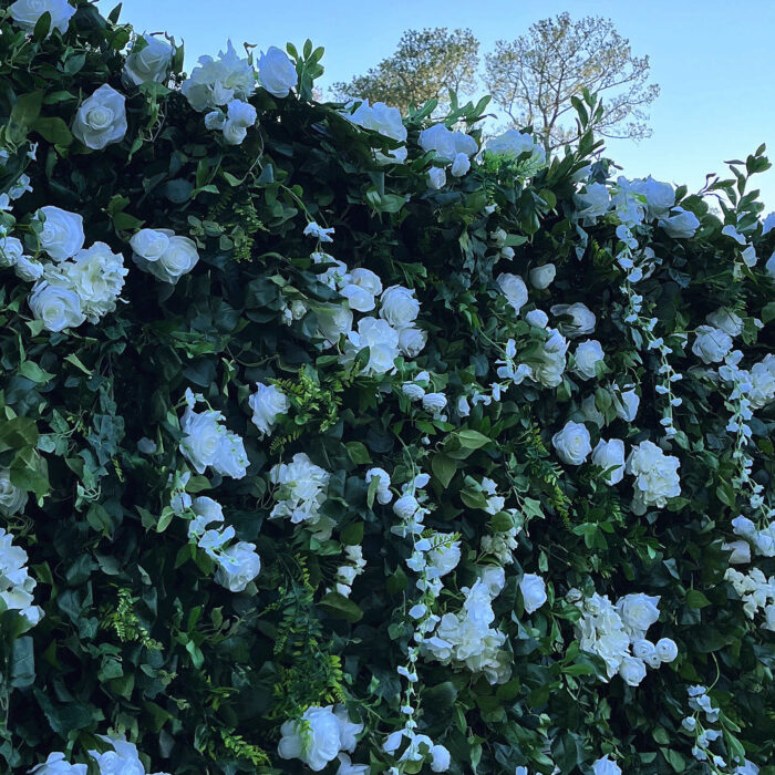 5D White Rose Flower Wall for Elegant Wedding Decor and Romantic Ceremonies