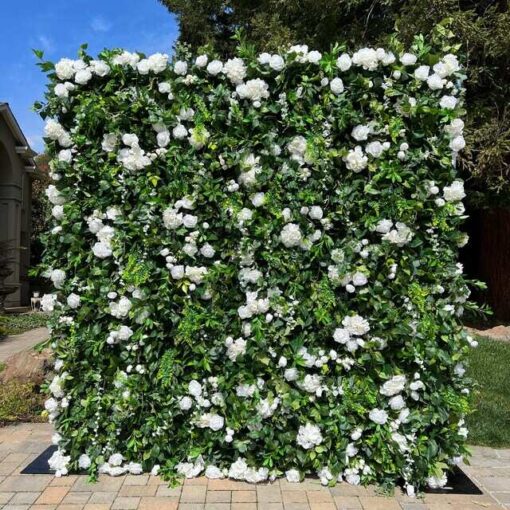 5D White Rose Flower Wall for Elegant Wedding Decor and Romantic Ceremonies