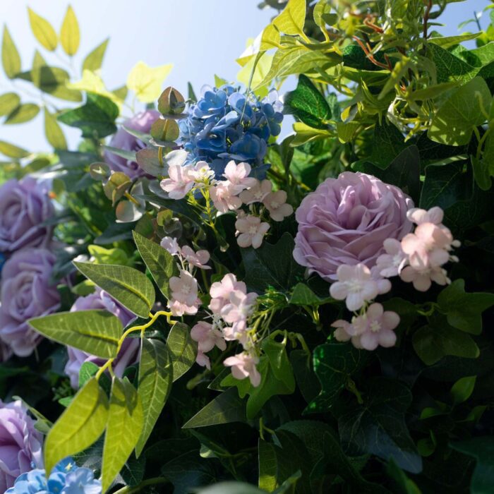 Artificial 3D Purple Flower Wall for Elegant Wedding Decor