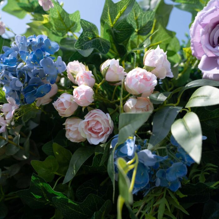 Artificial 3D Purple Flower Wall for Elegant Wedding Decor