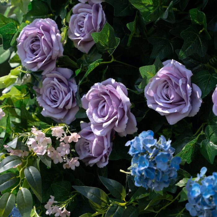 Artificial 3D Purple Flower Wall for Elegant Wedding Decor