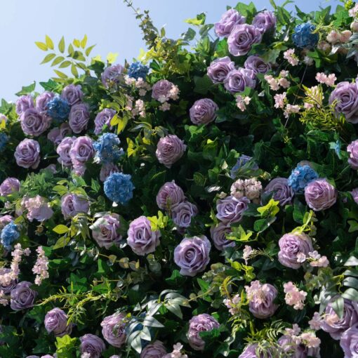 Artificial 3D Purple Flower Wall for Elegant Wedding Decor