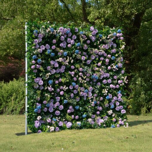 Artificial 3D Purple Flower Wall for Elegant Wedding Decor