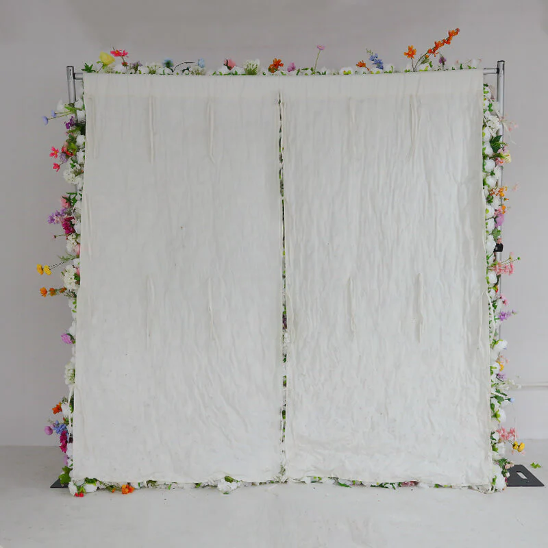 Bright and Vibrant 5D Artificial Flower Wall with Orange and Yellow Blooms for Garden Parties